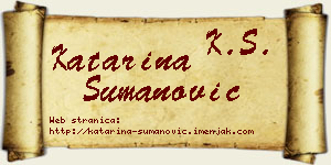Katarina Šumanović vizit kartica
